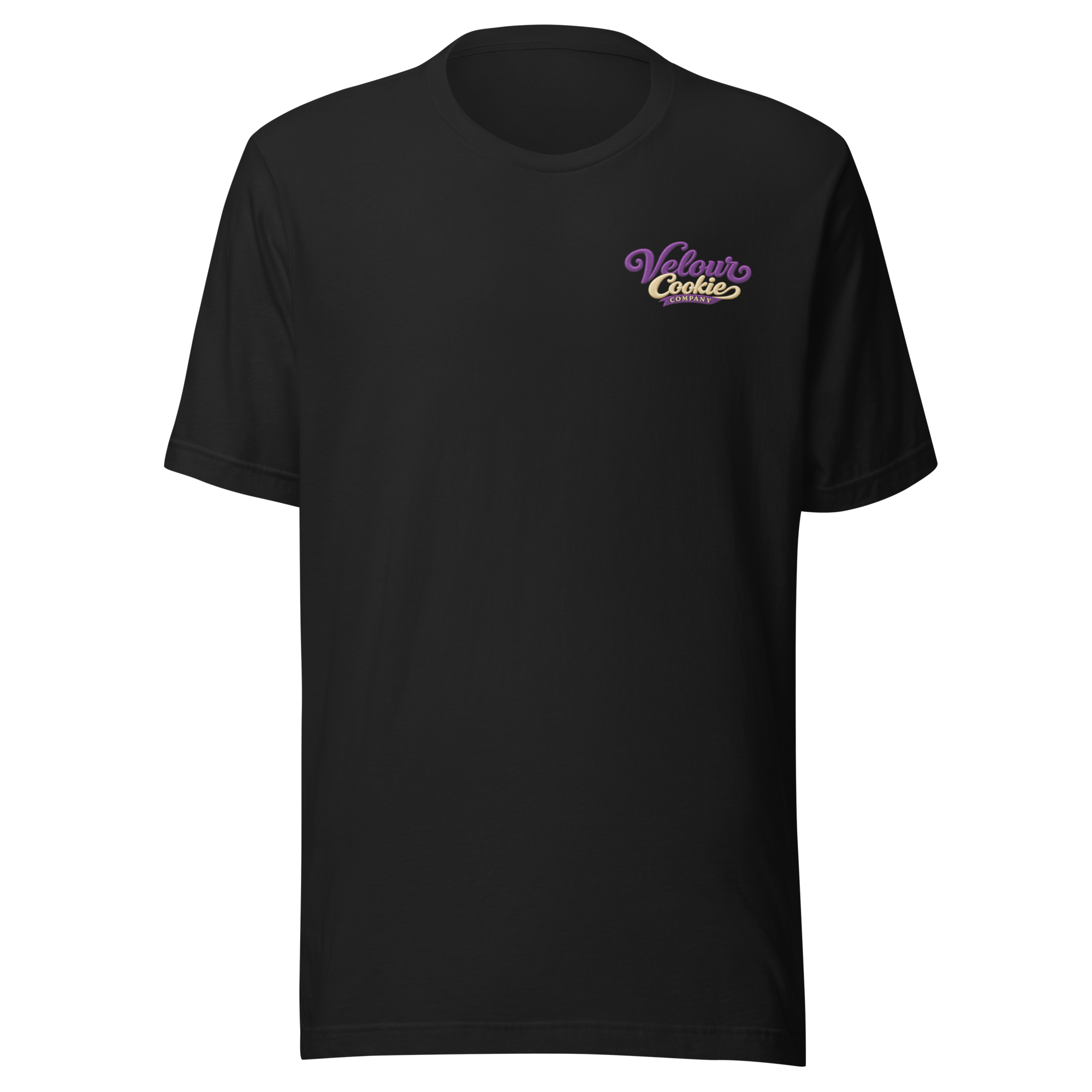 Velour Cookie Company logo on a black classic tee